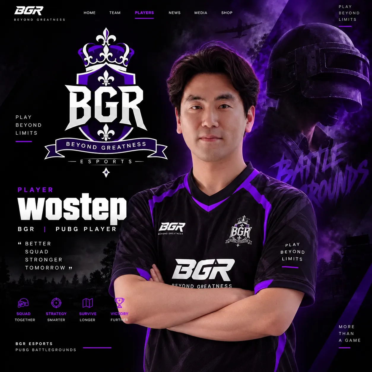 BGR player with arms crossed: Wostep